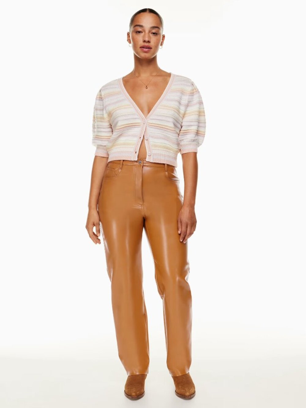 Wilfred The Melina High-waisted Vegan Leather pants NEW Size 2 Rich Chestnut